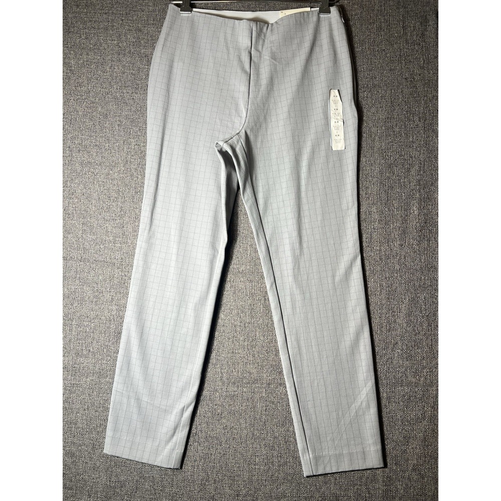 A New Day Gray White Stripe High Rise Skinny Ankle‎ Dress Pants Womens Sz 6/R